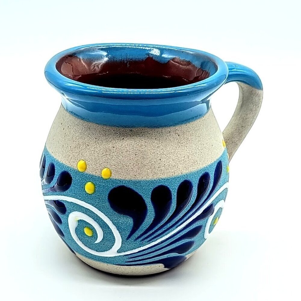 Jarritos Hand-Painted Blue Ceramic Pottery Mug